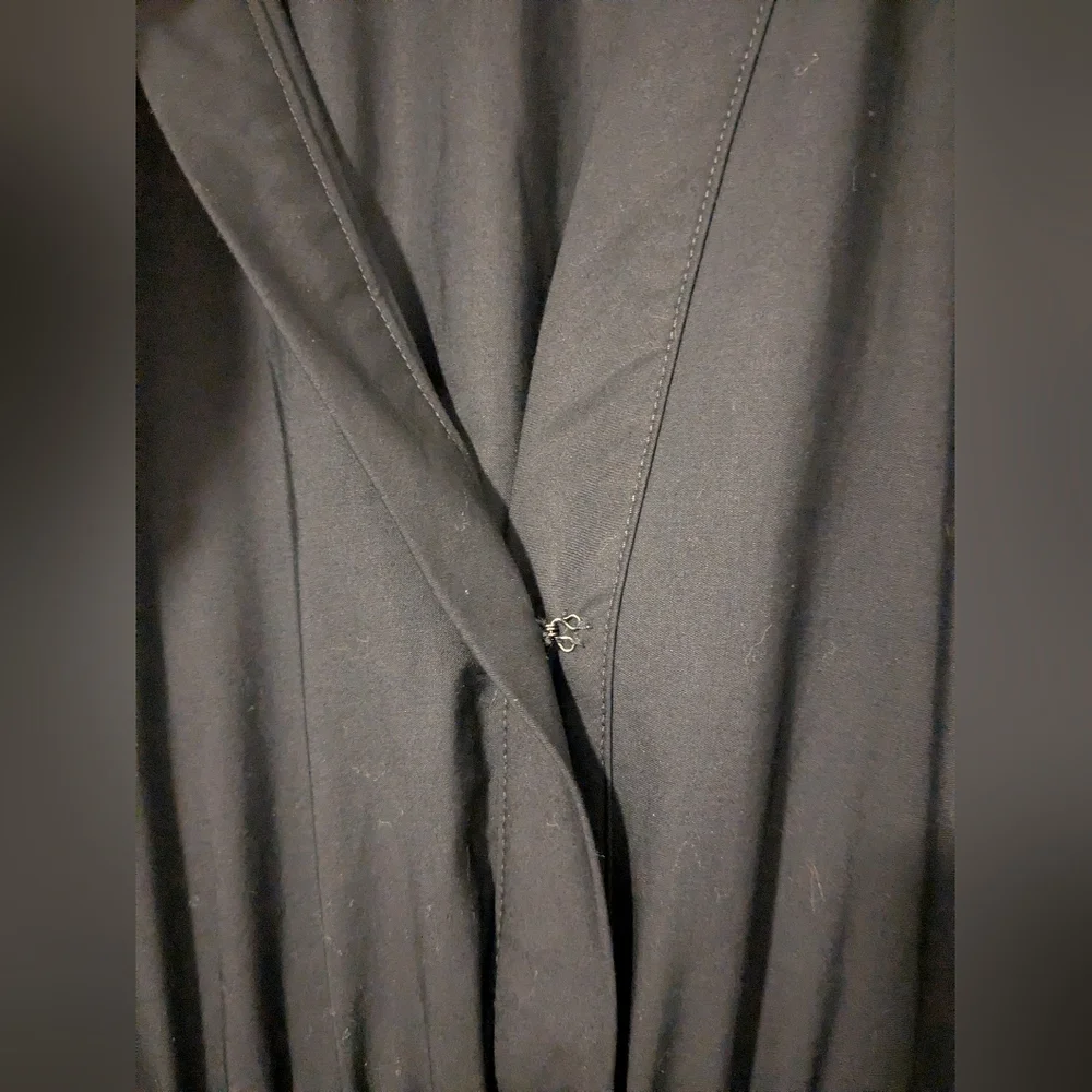 Anthropologie Black Cotton Short Sleeve Tiered A-Line Somerset Maxi Dress LG - Picture 9 of 11